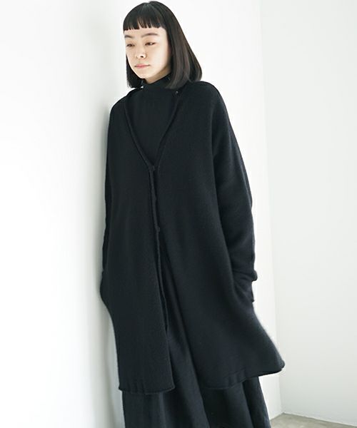 Mochi, モチ, long-knit cardigan [black]