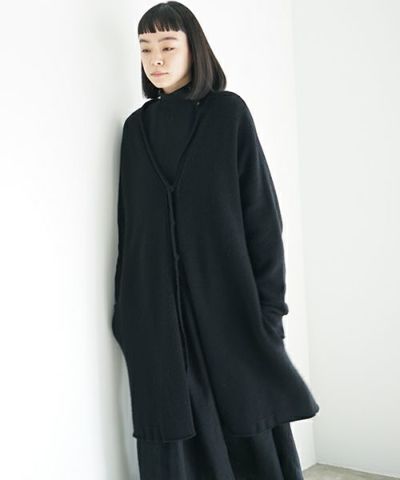 Mochi.モチ.long-knit cardigan [black]