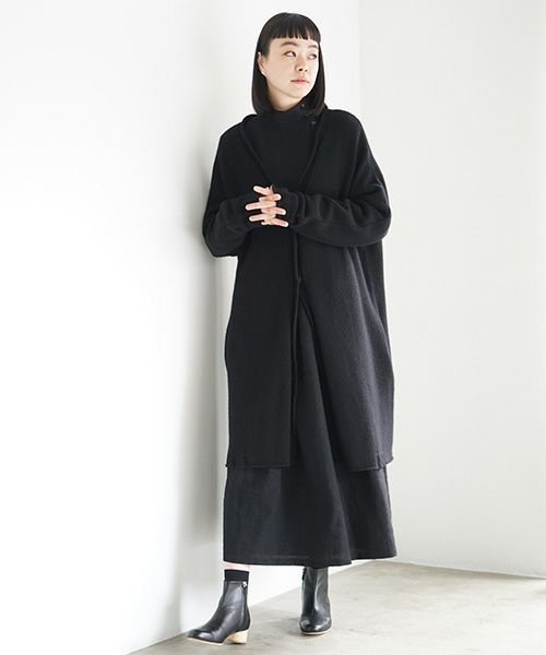 Mochi.モチ.long-knit cardigan [black]