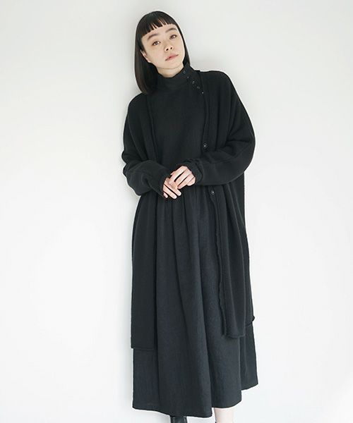 Mochi.モチ.long-knit cardigan [black]