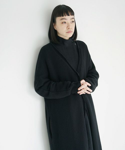 Mochi.モチ.long-knit cardigan [black]