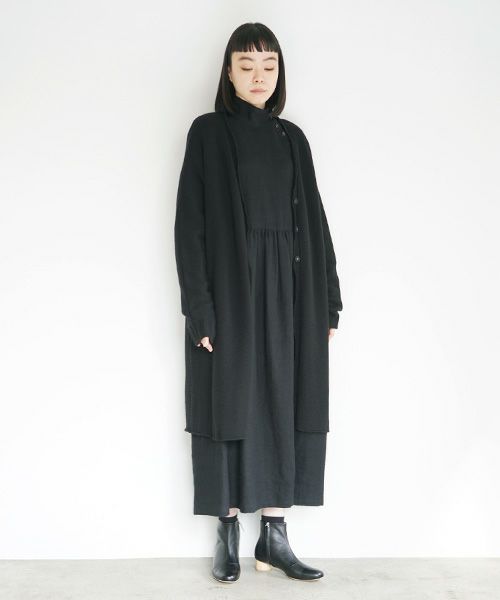 Mochi.モチ.long-knit cardigan [black]