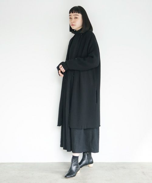 Mochi.モチ.long-knit cardigan [black]