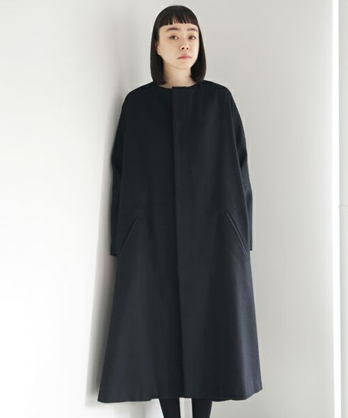 Mochi.モチ.no collar coat [black]