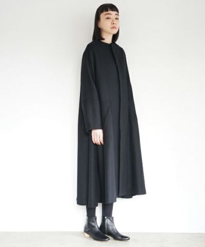 Mochi<br>モチ<br>【standard】no collar coat [black]<br>ノーカラーコート