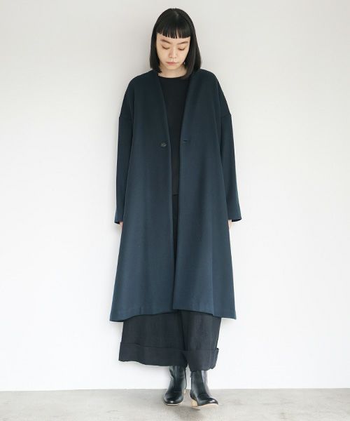 Mochi.モチ.v-neck no collar coat