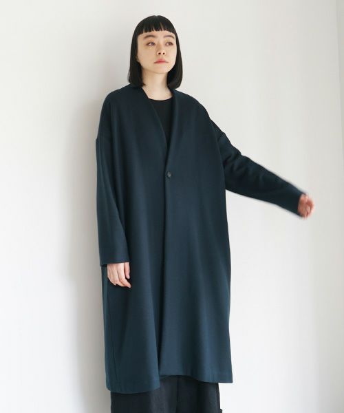 Mochi.モチ.v-neck no collar coat