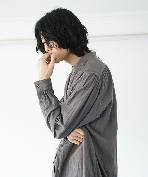suzuki takayuki.スズキタカユキ.peasant shirt[A213-02/grey]