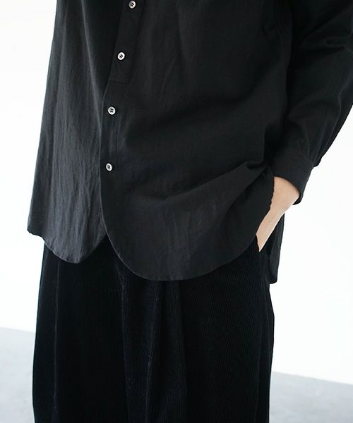 suzuki takayuki.スズキタカユキ.peasant shirt[A213-02/black]