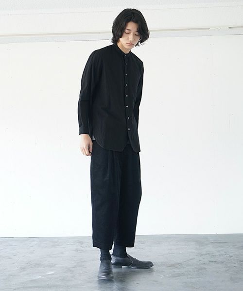 suzuki takayuki.スズキタカユキ.peasant shirt[A213-02/black]