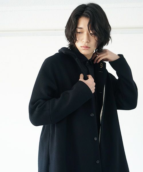suzuki takayuki.スズキタカユキ.stand-fall-collar coat Ⅲ[A213-16/black]