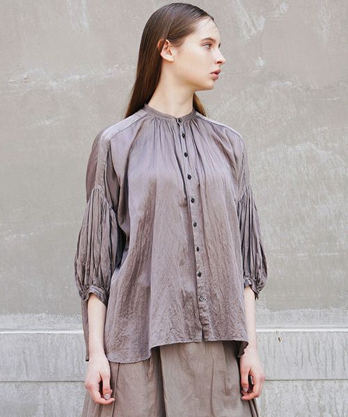 suzuki takayuki.スズキタカユキ.puff-sleeve blouse[A211-02/grey]