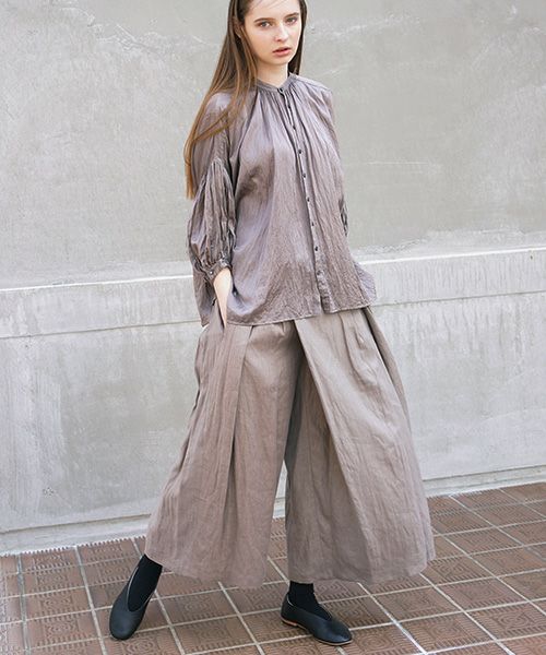 suzuki takayuki.スズキタカユキ.puff-sleeve blouse[A211-02/grey]