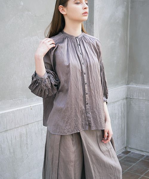 suzuki takayuki.スズキタカユキ.puff-sleeve blouse[A211-02/grey]