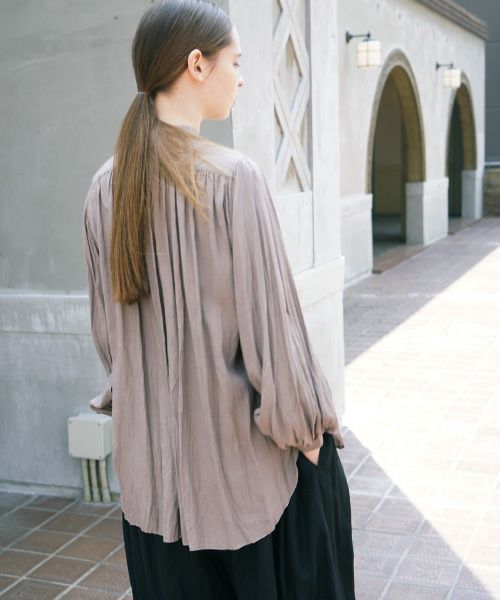 suzuki takayuki.スズキタカユキ.balloon-sleeve blouse[A211-04/grey]