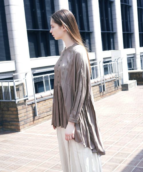 suzuki takayuki.スズキタカユキ.broad blouse[A211-05/grey]