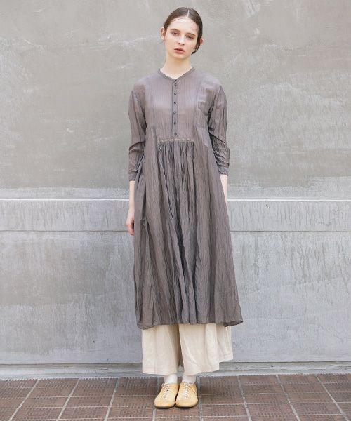 suzuki takayukiスズキタカユキgathered dress[A211-11/grey]suzuki
