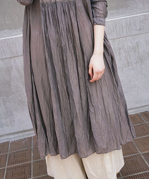suzuki takayuki.スズキタカユキ.gathered dress[A211-11/grey]