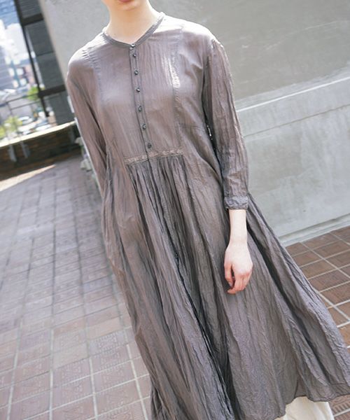 suzuki takayuki.スズキタカユキ.gathered dress[A211-11/grey]