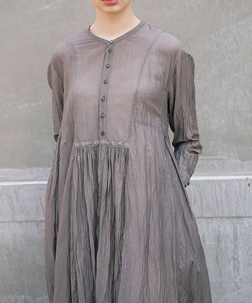 suzuki takayuki.スズキタカユキ.gathered dress[A211-11/grey]