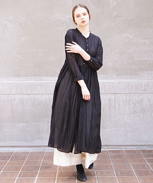 suzuki takayuki スズキタカユキ gathered dress[A211-11/black]