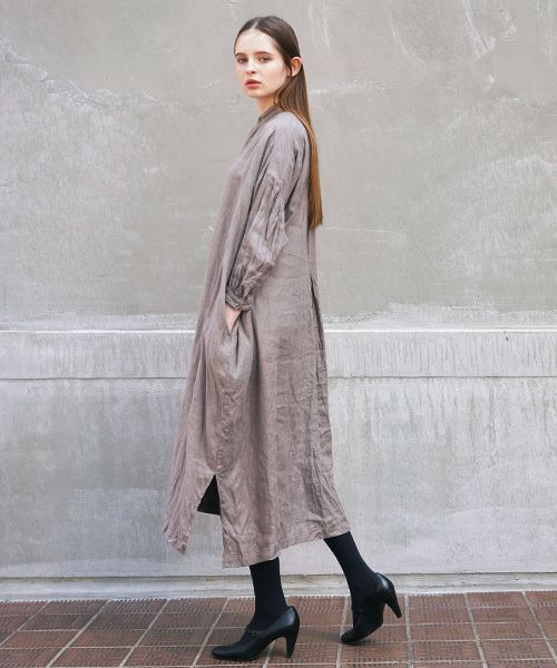 suzuki takayuki.スズキタカユキ.peasant dress[A211-14/grey]