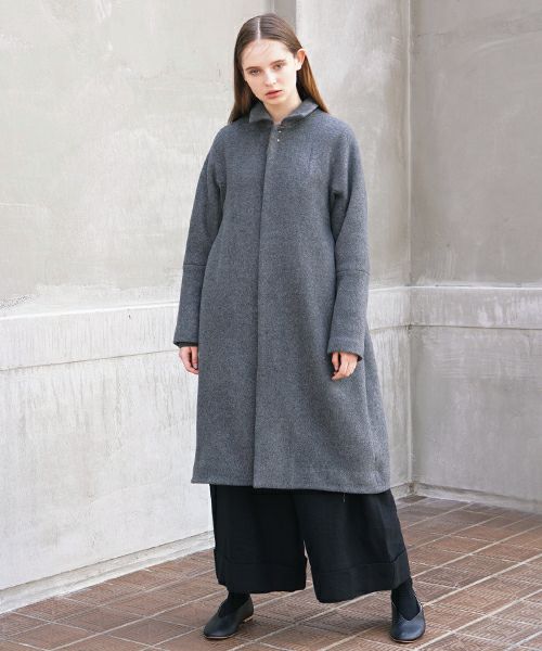 suzuki takayuki.スズキタカユキ.stand-fall-collar coatⅠ[A211-17/grey,black]