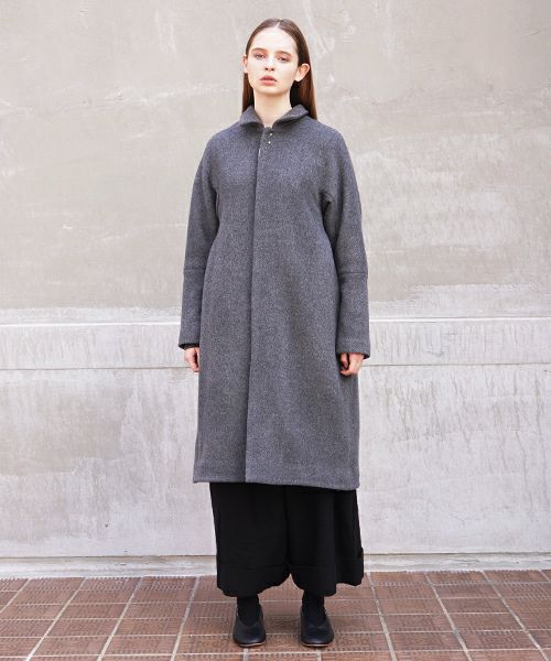 suzuki takayuki.スズキタカユキ.stand-fall-collar coatⅠ[A211-17/grey,black]