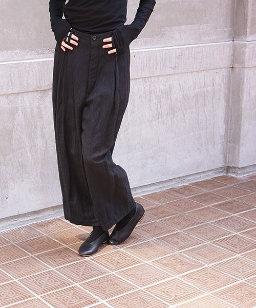 suzuki takayuki スズキタカユキ wide legged pantsⅠ[A212-19/black]