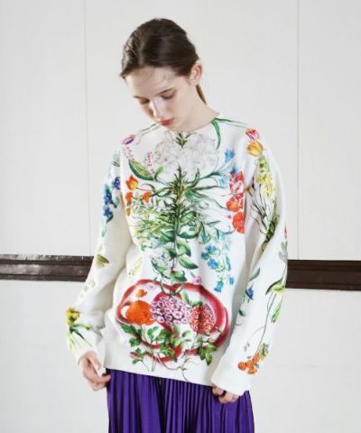 AHCAHCUM.あちゃちゅむ.お花の体スウェット[01-203-0704]