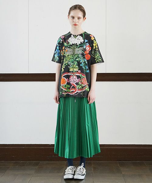 AHCAHCUM.あちゃちゅむ.お花の体Tシャツ[01-203-1501/black]