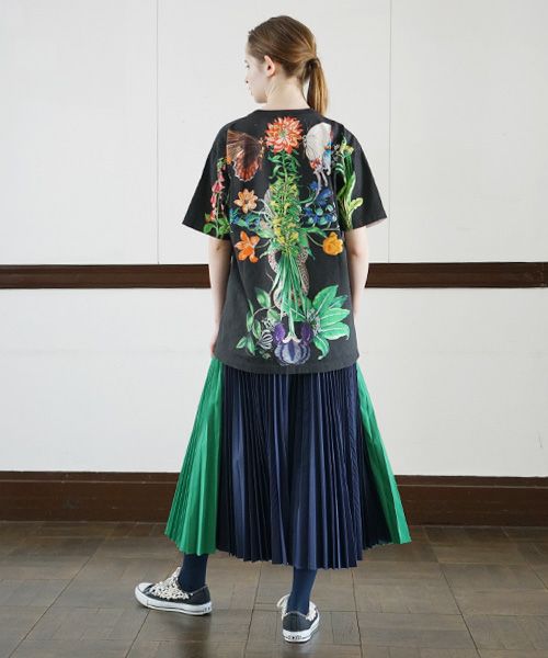 AHCAHCUM.あちゃちゅむ.お花の体Tシャツ[01-203-1501/black]