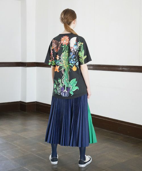 AHCAHCUM.あちゃちゅむ.お花の体Tシャツ[01-203-1501/black]