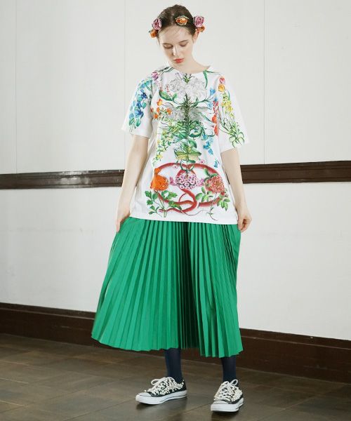 AHCAHCUM.あちゃちゅむ.お花の体Tシャツ[01-203-1501/ｍulti]