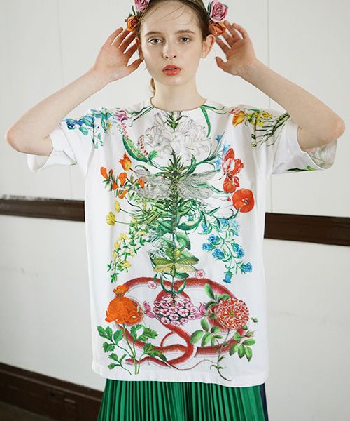 AHCAHCUM あちゃちゅむ お花の体Tシャツ[01-203-1501/multi]