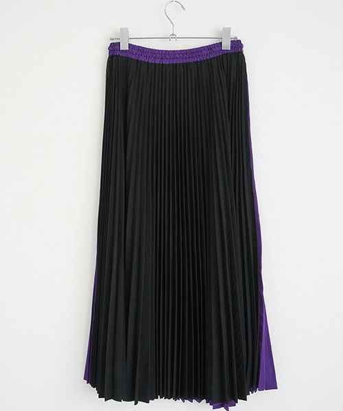 AHCAHCUM.あちゃちゅむ.バイカラープリーツスカート[01-191-6102/purple×black]