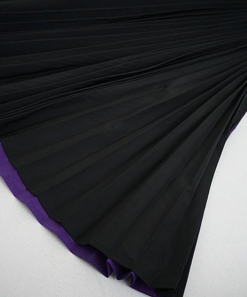 AHCAHCUM.あちゃちゅむ.バイカラープリーツスカート[01-191-6102/purple×black]