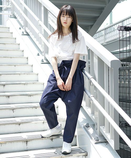 hatra×Palm maison.ハトラ×パームメゾン.限定復刻 ・巻デニム スリム [NAVY]_