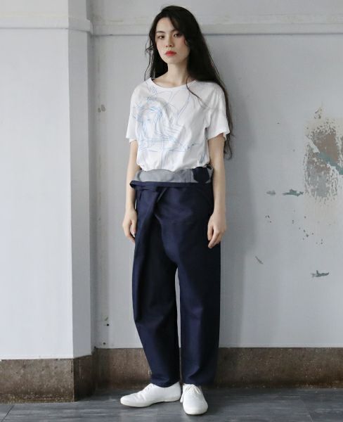 hatra×Palm maison ハトラ×パームメゾン 限定復刻 ・巻デニム スリム [NAVY]_