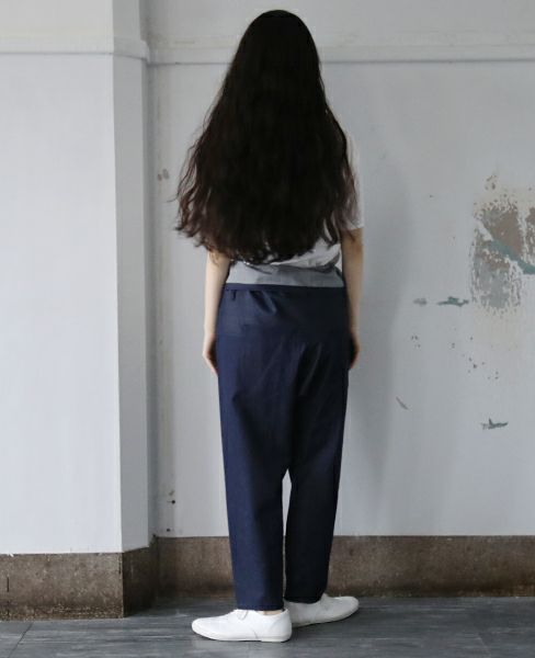 hatra×Palm maison.ハトラ×パームメゾン.限定復刻 ・巻デニム スリム [NAVY]_