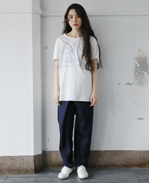 hatra×Palm maison.ハトラ×パームメゾン.限定復刻 ・巻デニム スリム [NAVY]_