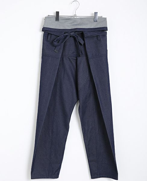 hatra×Palm maison.ハトラ×パームメゾン.限定復刻 ・巻デニム スリム [NAVY]_