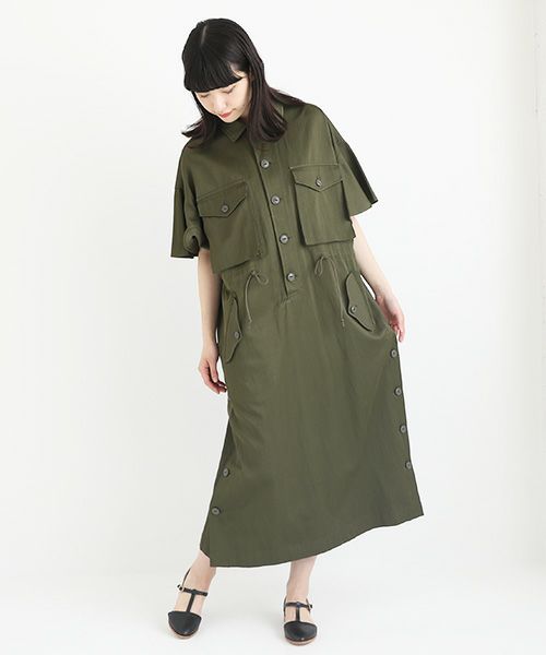 SWANLAKE.アーミーワンピース [OP-1254/khaki]