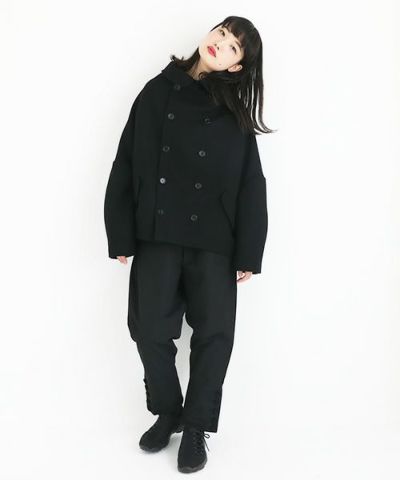 MIYAOミヤオ　コート黒×黒　レディース