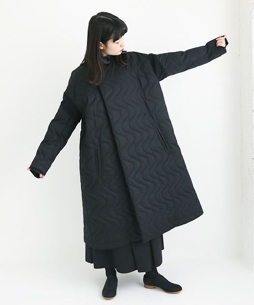 ohta オオタ.black quilt coat [jk-42B]