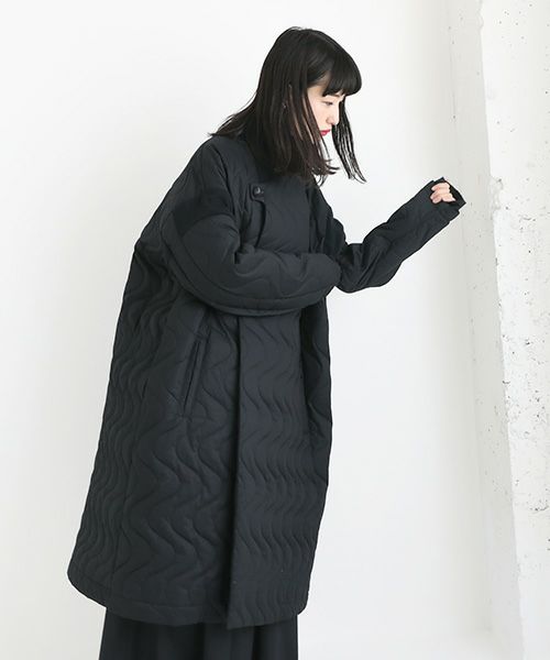 ohta オオタ.black quilt coat [jk-42B]