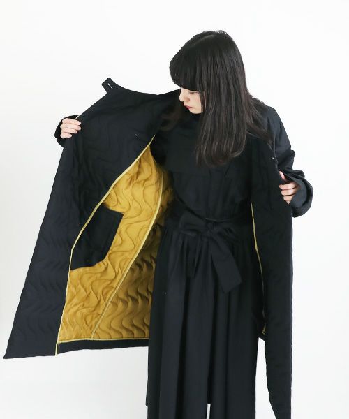 ohta オオタ.black quilt coat [jk-42B]