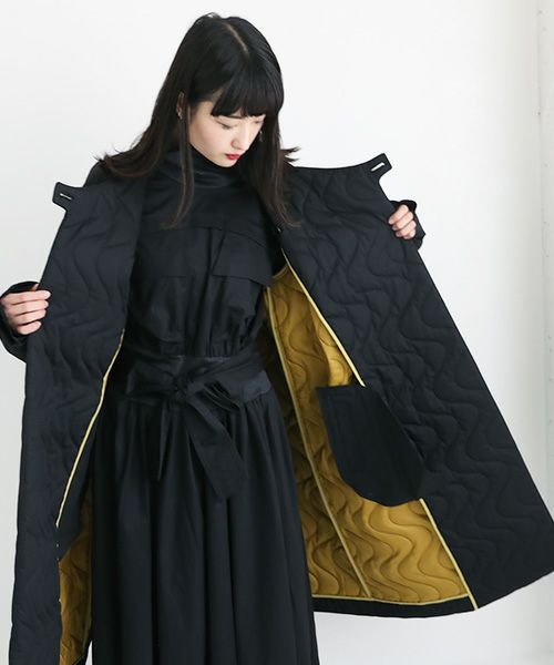 ohta オオタ.black quilt coat [jk-42B]