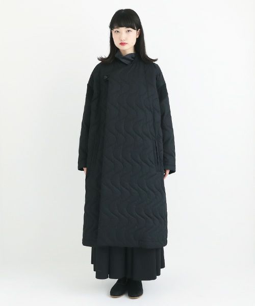 ohta オオタ.black quilt coat [jk-42B]