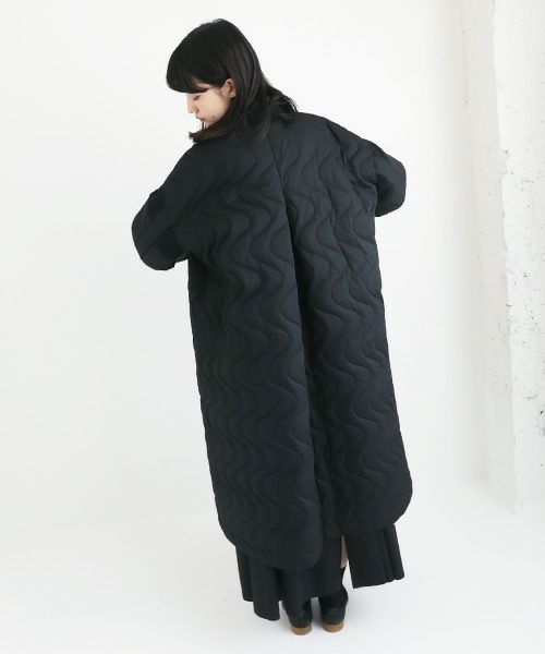 ohta オオタ.black quilt coat [jk-42B]